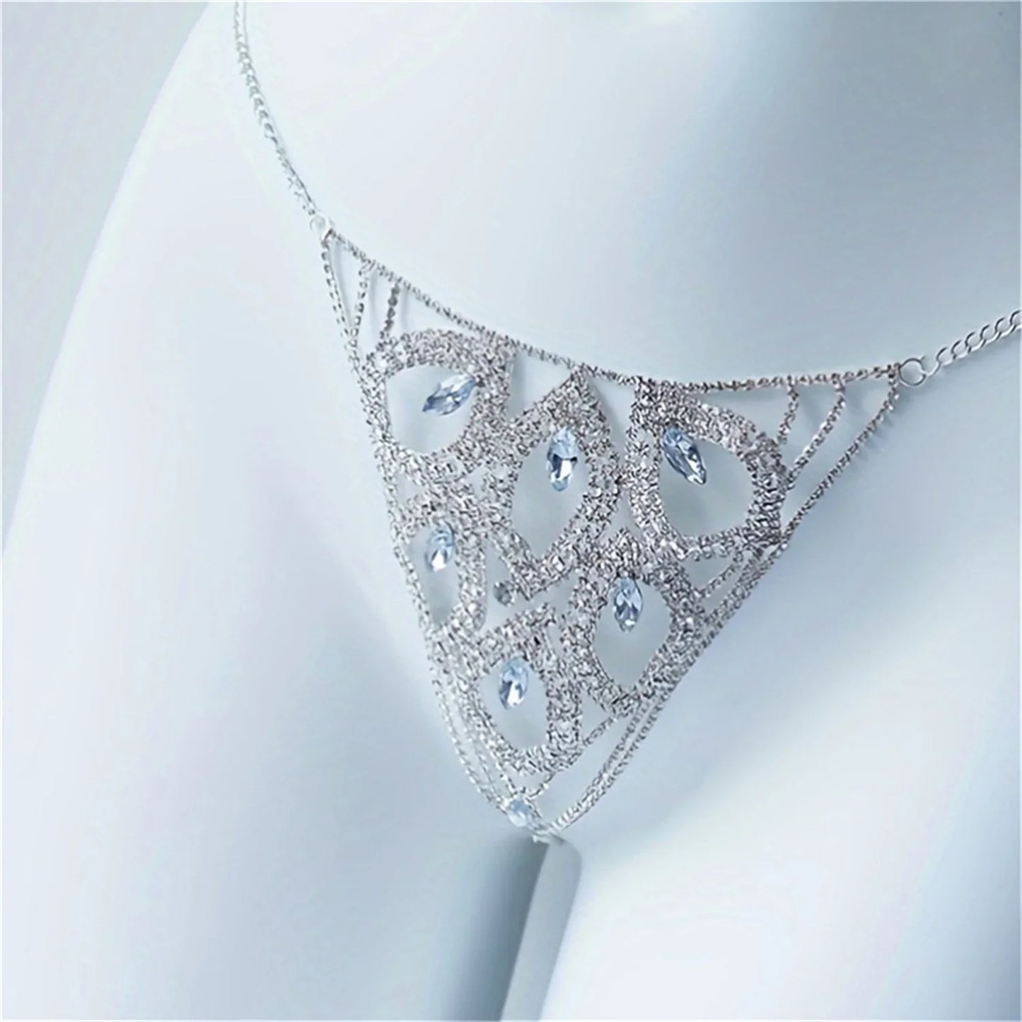 Luxury Leaf Rhinestone Body Jewelry sexy Thong Panties for Women Crystal Body Belly Waist Chain Accessories Valentine's Day gift