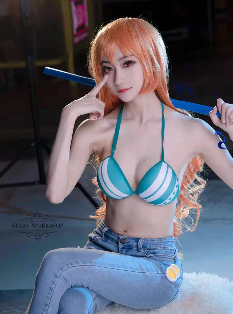 Anime Two Years Later Nami Cosplay Bra Women Rope Strap Brassiere Breast Form Bust Bodice For Halloween
