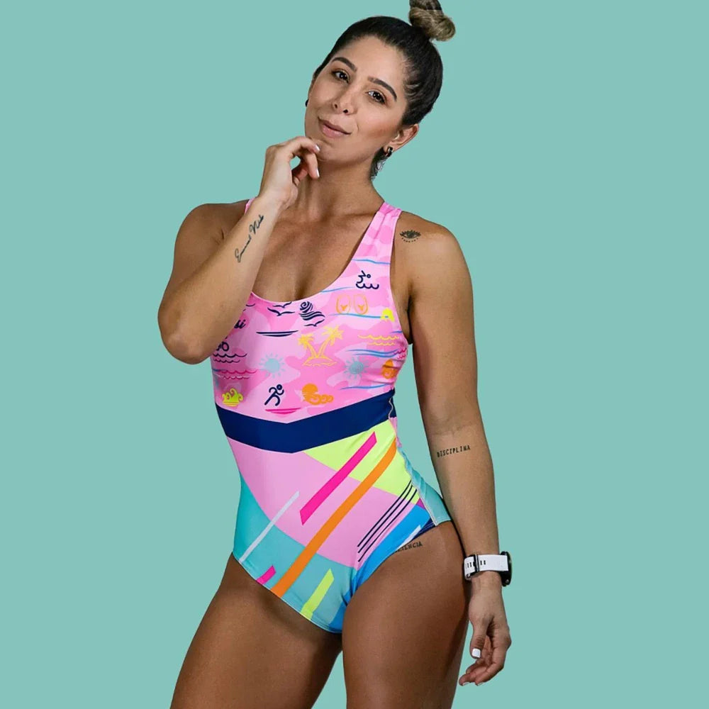 Colombia Fn Si Bodysuit One Piece Sexy Swimwear Women 2022 New Female Beach Swimsuit Bathing Suit Beachwear Summer Competition