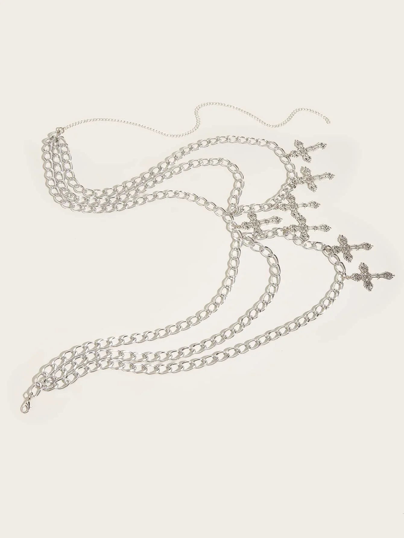 Cross waist chain women's waist jewelry niche waist decoration versatile temperament cool punk hot girl personal body chain