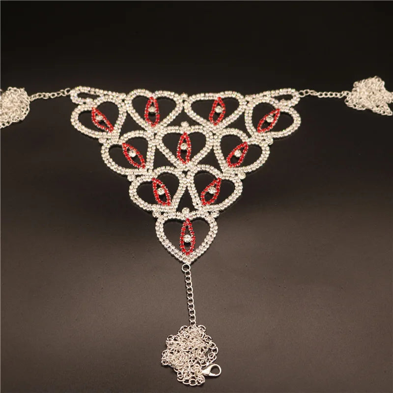 Women's Body Jewelry Sexy Bikini Artificial Diamond Bra Chain Fashion Party Club Dance Body Accessory Underwear Chest Chain