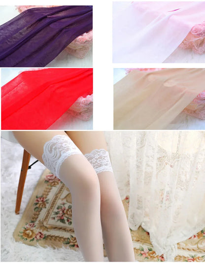 Sexy Suspender Belt High knee Stocking open Crotch Pantyhose hold on Lady Lace Underwear Tights Garter sex erotic for women
