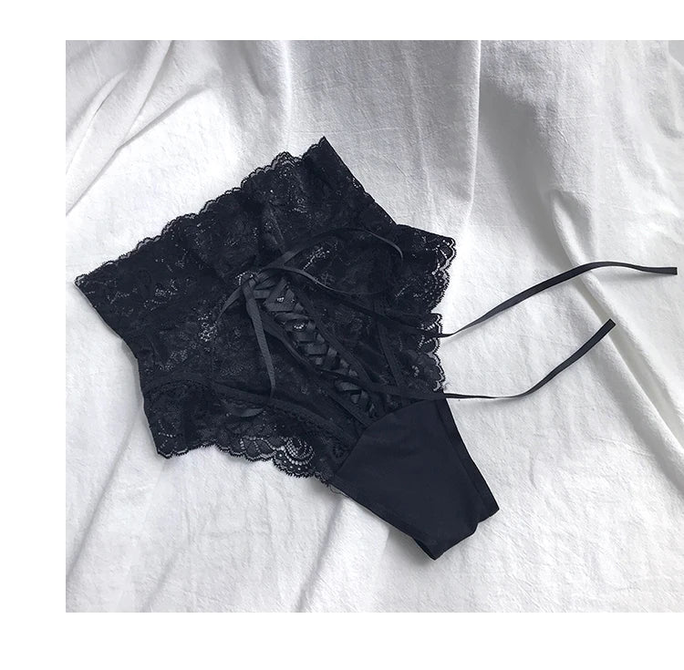 S-XXXL plus size sexy high-waist lace panties, thongs, hollow underwear, lingerie