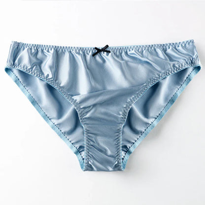 Women'S Panties 100% Mulberry Silk Sexy Underwear Female Soft Smooth Lingerie Low-Waist Solid Color Ladies Sensual Briefs