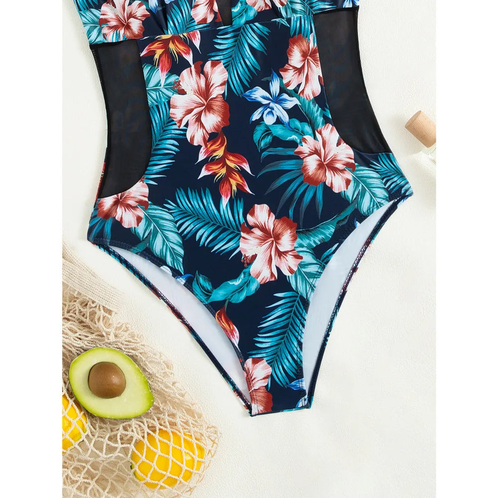 New Black Net Large Size Swimwear Female Plus Size One-Piece Swimsuit Push Up For Beach Pool Bather Swimming Body Bathing Suit