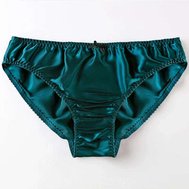 Women'S Panties 100% Mulberry Silk Sexy Underwear Female Soft Smooth Lingerie Low-Waist Solid Color Ladies Sensual Briefs