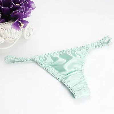 100% Mulberry silk woman briefs natural silk summer cool sexy thong lady panties