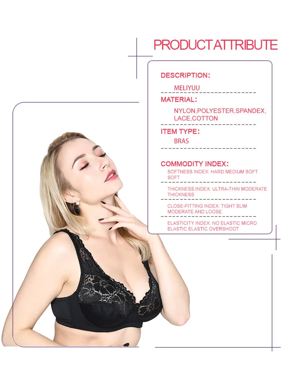 Women Plus Size Bra Breathable Sexy Lingerie Perspective Brassiere Floral Lace Bras Unlined Underwire Female Underwear