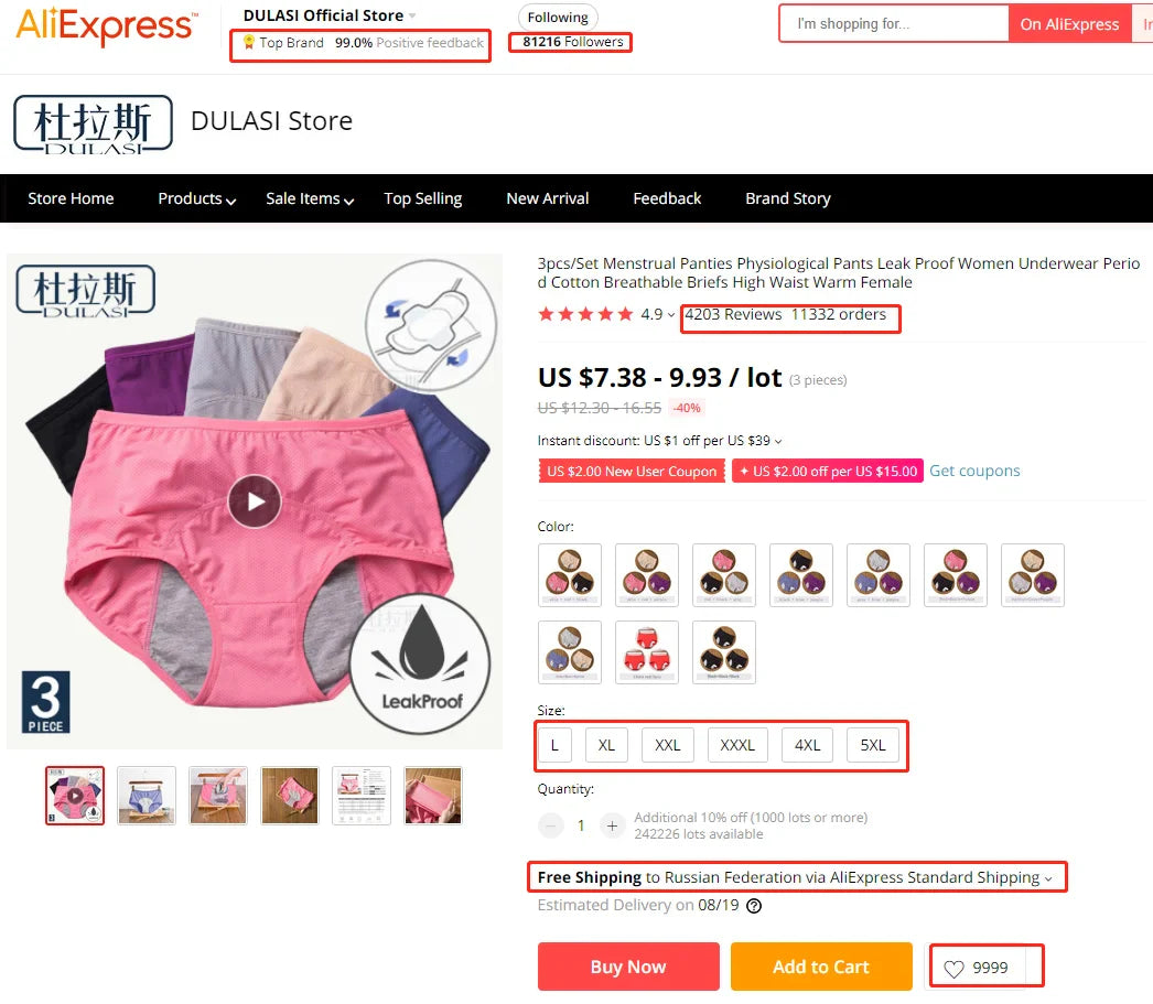3pcs/Set Leak Proof Menstrual Panties Women Period Underwear Sexy Pants Incontinence Underwear Briefs Dropshipping DULASI