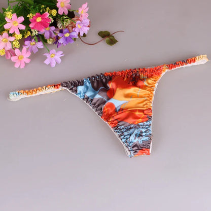 100% Mulberry silk woman briefs natural silk summer cool sexy thong lady panties