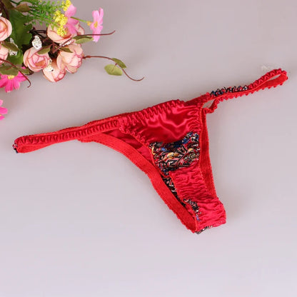 100% Mulberry silk woman briefs natural silk summer cool sexy thong lady panties