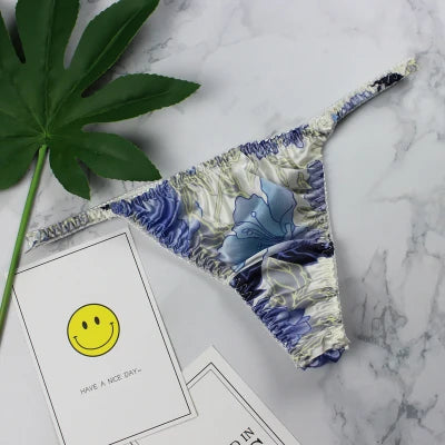 100% Mulberry silk woman briefs natural silk summer cool sexy thong lady panties