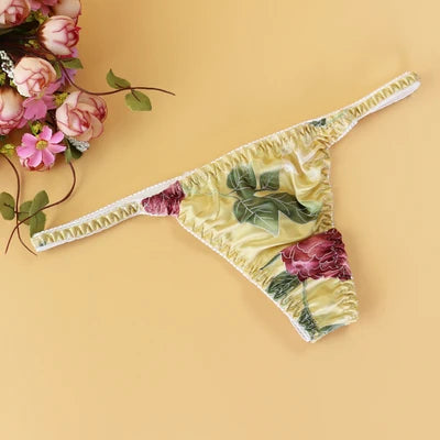 100% Mulberry silk woman briefs natural silk summer cool sexy thong lady panties