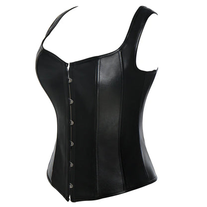 X New Steampunk Steel Boned Lace up Back Sexy Body Bustier Overbust Corset Women Waist Cincher Corsets Black Plus Size S-6XL