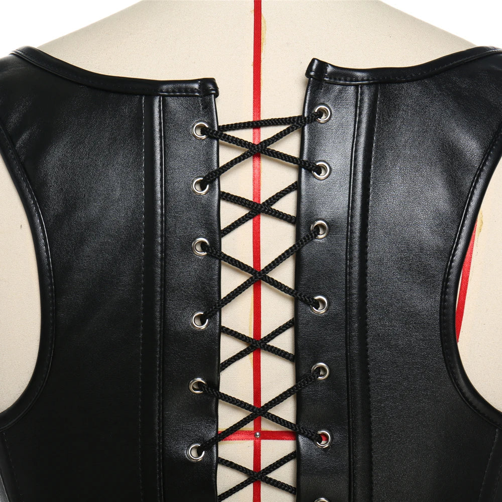 X New Steampunk Steel Boned Lace up Back Sexy Body Bustier Overbust Corset Women Waist Cincher Corsets Black Plus Size S-6XL