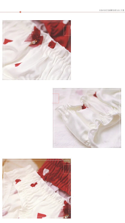New girl's underwear waist satin love ladies briefs soft comfortable breathable high quality women's underwear female panties