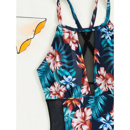 New Black Net Large Size Swimwear Female Plus Size One-Piece Swimsuit Push Up For Beach Pool Bather Swimming Body Bathing Suit