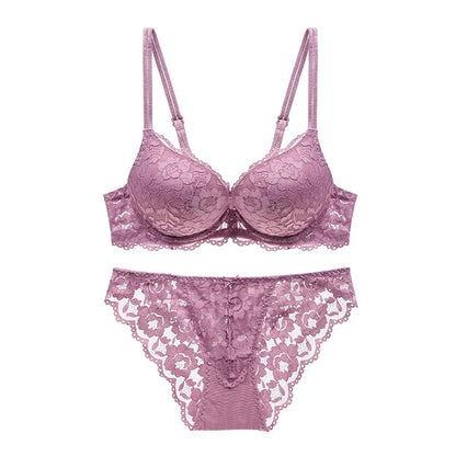 Logirlve Comfort Seamless Bra And Sexy Panties Backless Wireless Set Underwear For Girls Push Up Bra Lace Women Lingerie Sets