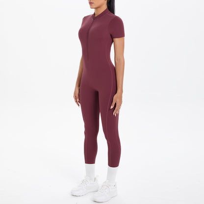 Sexy Backless Bodycon Scrunch Jumpsuit Raises Butt Women Dance Fitness Overalls Push Up  With Chest Cushion Yoga Sport Jump Suit