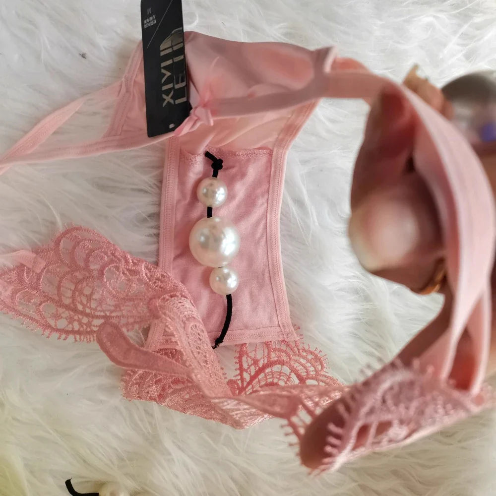 Customized Imitation Pearl Underwear Into The Body To Increase Massage Beads, Sexy Thong Tighten Briefs Thong  Panties Women