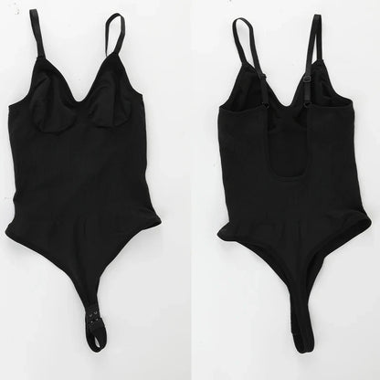 Womens Backless Bodysuits Seamless Sexy Shapewear Thong Butt Lifter Body Shaper Tummy Control Corset Slimming Camisole Tops
