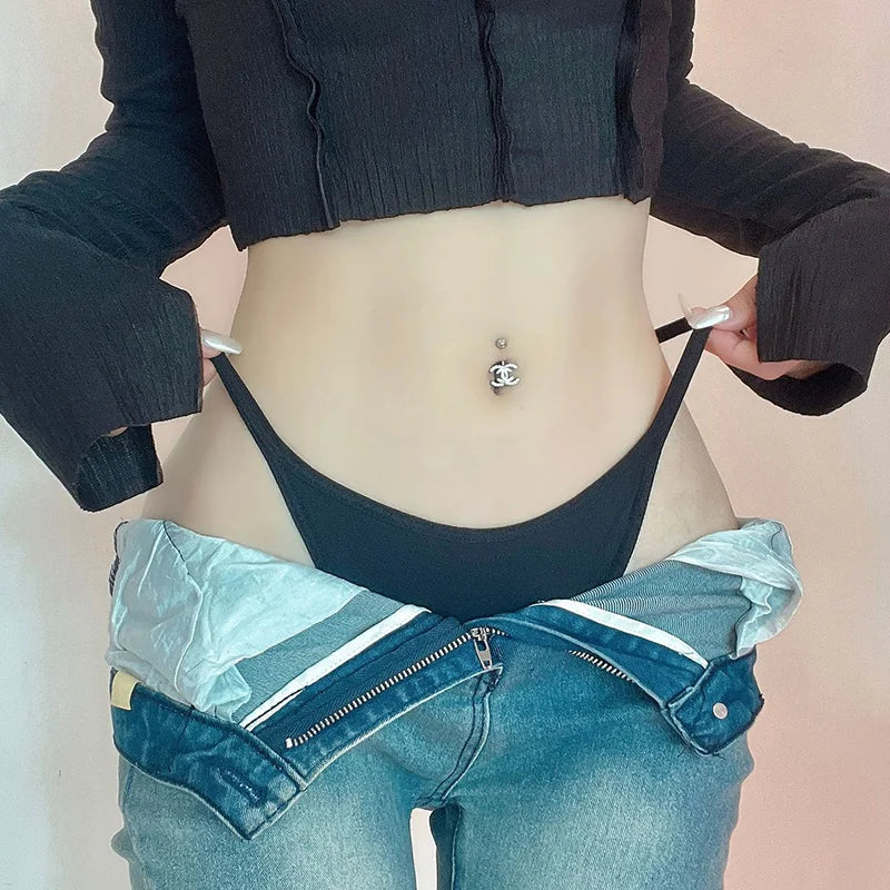 Hot Sexy Women Panties Lace Metal Chain G String Girls Briefs Mesh Hollow Out Thong Erotic Underwear Low Waist Female Intimates