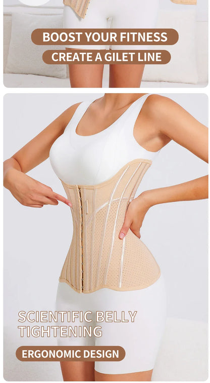 MISTHIN U-shaped Waist Trainer Corset Women Shapers Lifted Waist Trainer Steel Bone Slimming Breathable Mesh Women's Shapewear