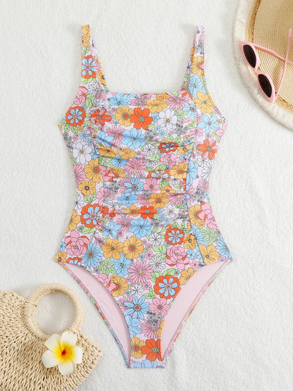 2025 New Pleated One Piece Swimsuit For Women Push Up Swimwear Female Bodysuit Monokini Plus Size Bathing Suit Summer Beach Wear