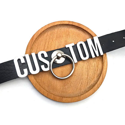 Sexy Punk Large Ring Pendant Customized Letters Collars Choker Necklace DIY Personalized Buckle Hoop Chocker Jewelry Cosplay