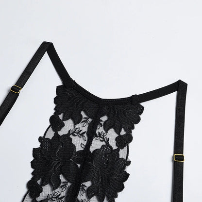 Lady Floral Lace Embroidery Lingerie Sets Women See-through Bra and Panty Set Underwear Sexy Hot Intimates Erotic Sexy Porn Suit