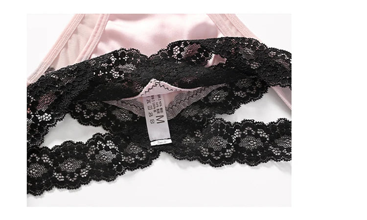 CINOON Women Sexy Lingerie G String Lace Panties Femal Low-waist Cross Bandage Transparent Temptation Underwear Comfort Intimate