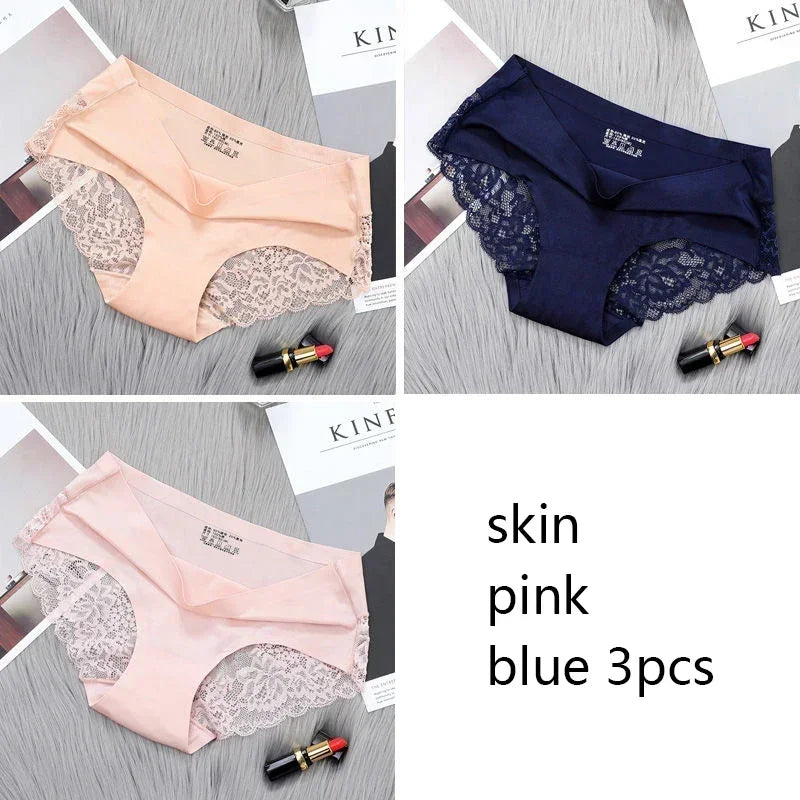 Set/lot Seamless WomenComfort Lace Briefs  Hollow Out Panties Set Underwear Low Rise Female Sport Panty Soft Lady Lingerie Sexy