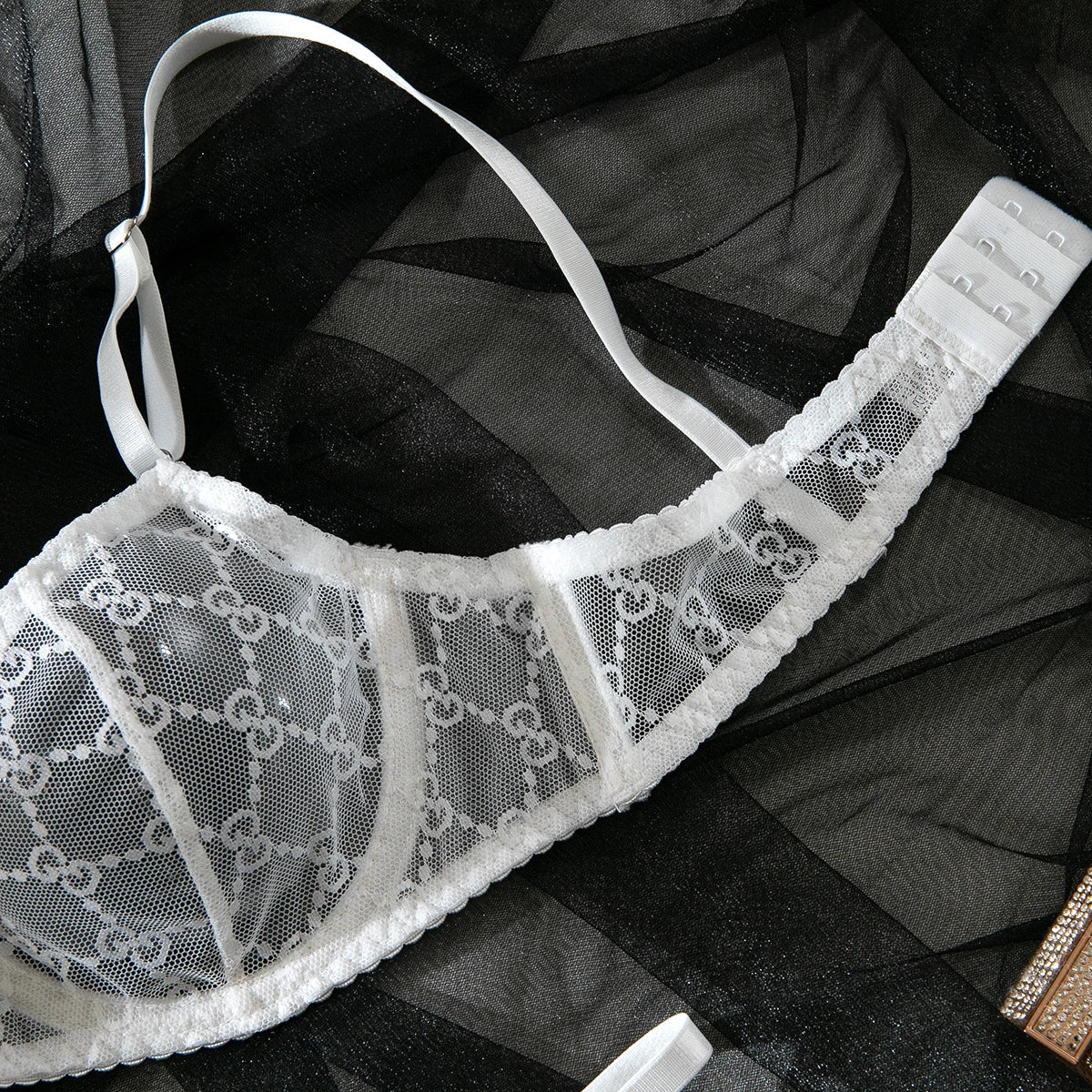 Krasapt New Arrival Ultra-thin Mesh See-through Plaid Bra And G-string Sexy Lingerie Sets Fancy Intimate Erotic set Onlyfans Kit