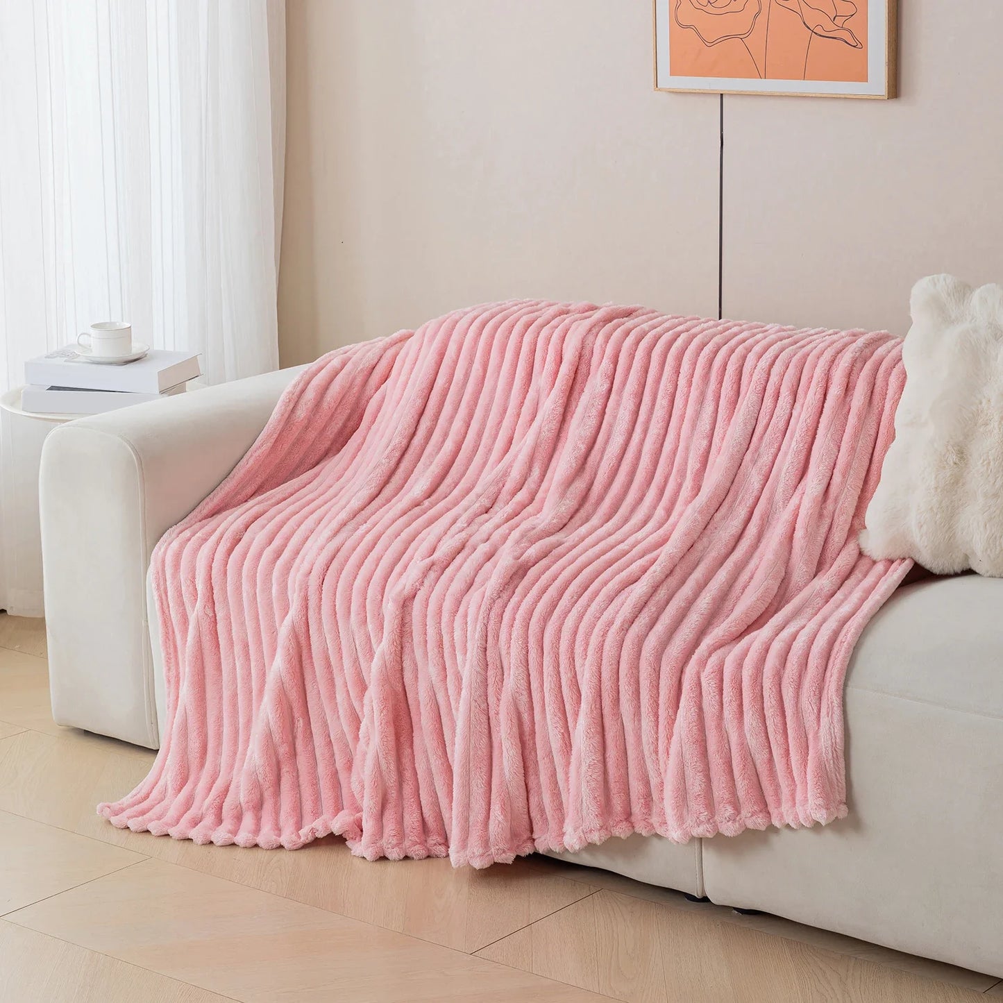 1pc flannel blanket - soft, comfortable, warm nap blanket, Christmas exquisite gift blanket, available in multiple colors
