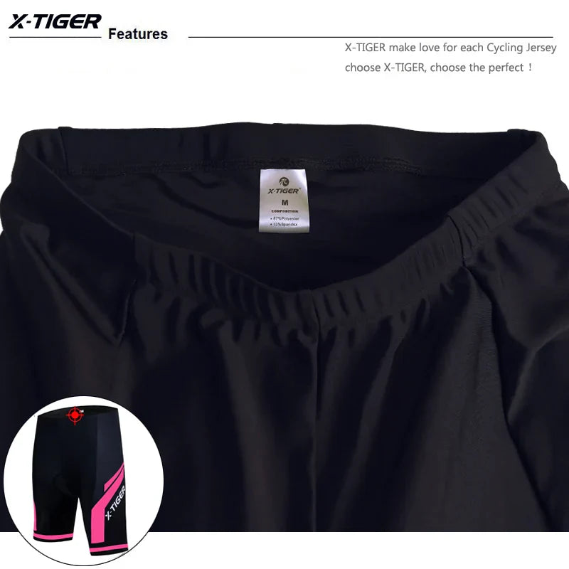 X-TIGER Women Cycling Shorts 3D Gel Padded Shockproof MTB Mountian Bicycle Shorts Road Racing Bike Shorts Summer Outfit Clothes
