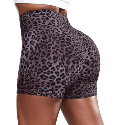 Sexy Booty Shorts Women Quick Drying Push Up Femme Shorts High Waist Workout Gym Shorts Stripe Leopard Fitness Running Shorts