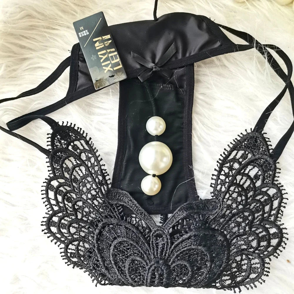 Customized Imitation Pearl Underwear Into The Body To Increase Massage Beads, Sexy Thong Tighten Briefs Thong  Panties Women