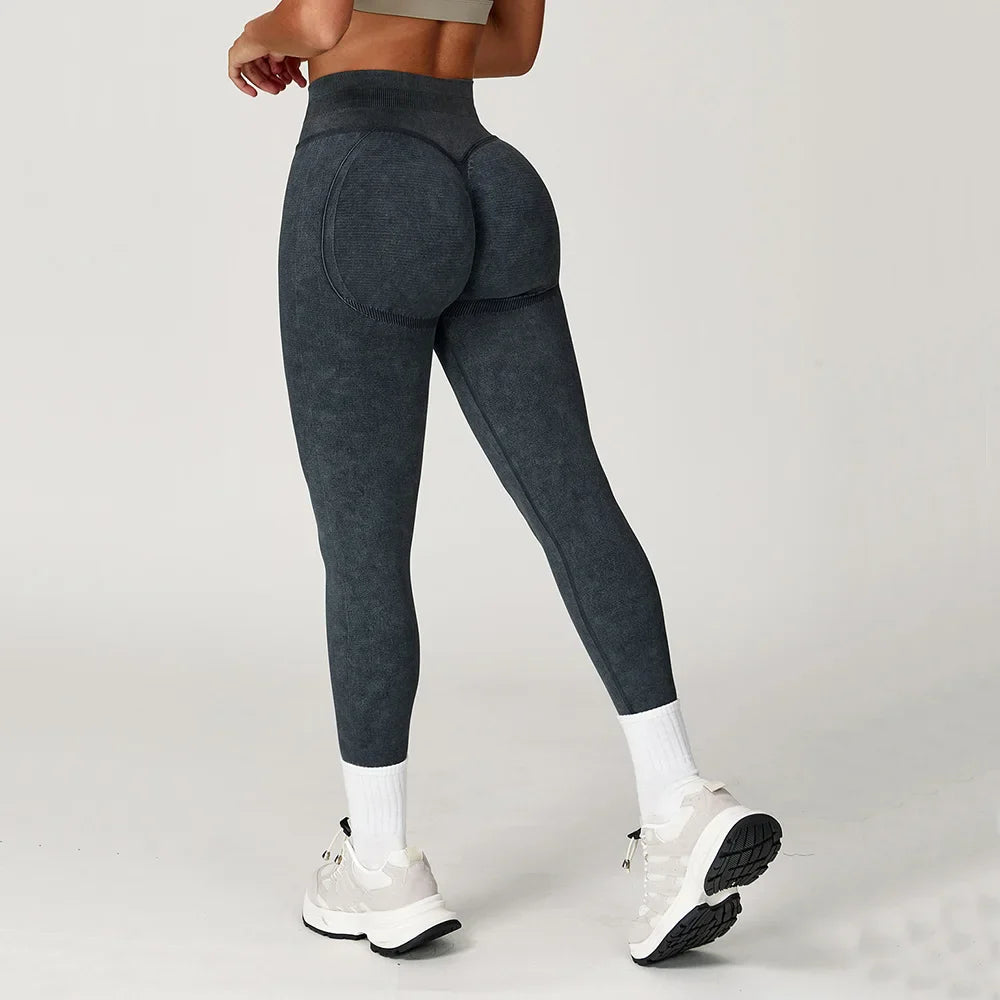 Yoga Pants Impact Leggings Women Seamless Sports Yoga Pant High Waist Ribbed Gym Clothes Fitness Workout Wear Scrunch Bum Tights