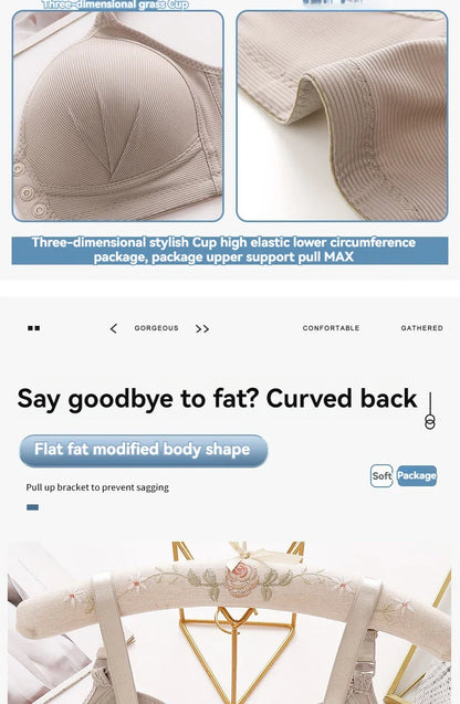 New Large Size Front Buckle Sexy Push up WOMEN'S Bra Adjustable Thin Cup Breathable Comfortable Middle-aged Mom Ladies Underwear