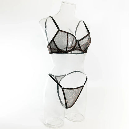 Ultra-thin Sexy Porn Lingerie 2Pcs Sets Seamless Mesh See-Through Bras And Thongs Erotic Underwear Outfits Adult Hot Sex Suit