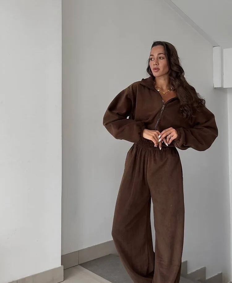 Zekye Woman Clothing New Fashion Long-sleeved Jumpsuit Women's Casual Semi-open Elastic Waist Jumpsuit Elegant Woman Jumpsuit