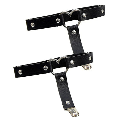 Punk Metal Tassel Pendant Pink PU Leather Choker Collar Sexy Spiked Neck Strap Clavicle Men Necklaces for Women Gothic Jewelry