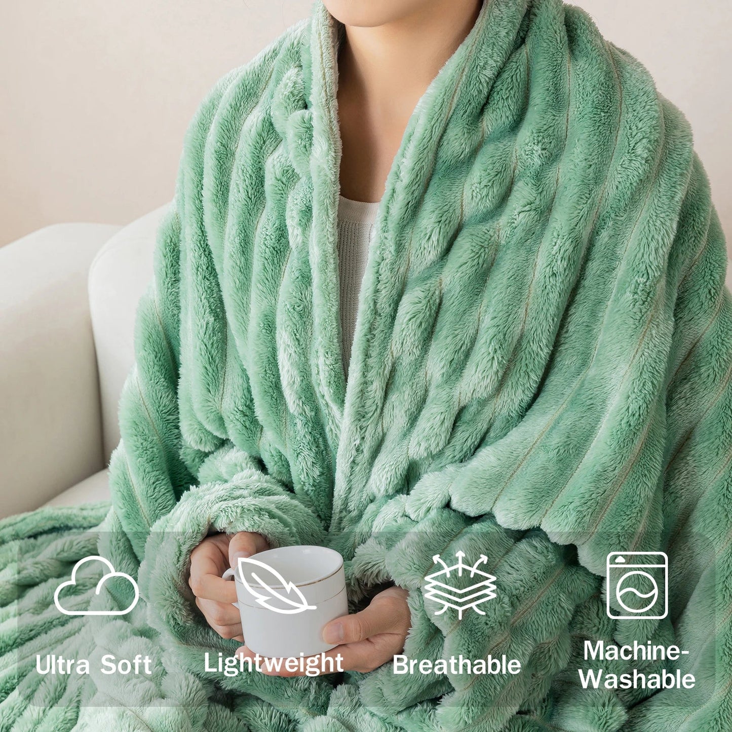 1pc flannel blanket - soft, comfortable, warm nap blanket, Christmas exquisite gift blanket, available in multiple colors