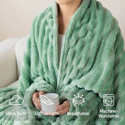 1pc flannel blanket - soft, comfortable, warm nap blanket, Christmas exquisite gift blanket, available in multiple colors