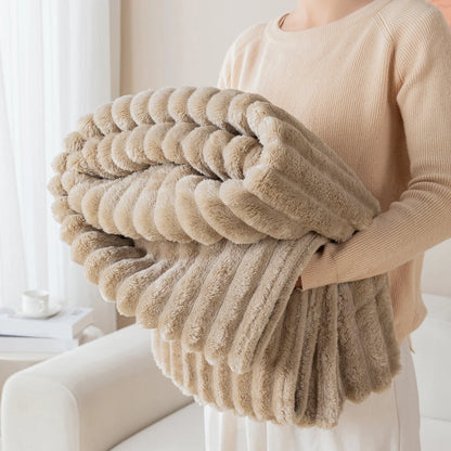 1pc flannel blanket - soft, comfortable, warm nap blanket, Christmas exquisite gift blanket, available in multiple colors