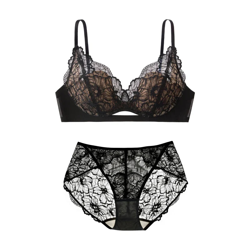 SUJIIN Summer Sexy Bra and Panty Sets for Woman Lace Comfort Bras Set Hot Women's Small Chest Wireless Lingerie Femme MX325
