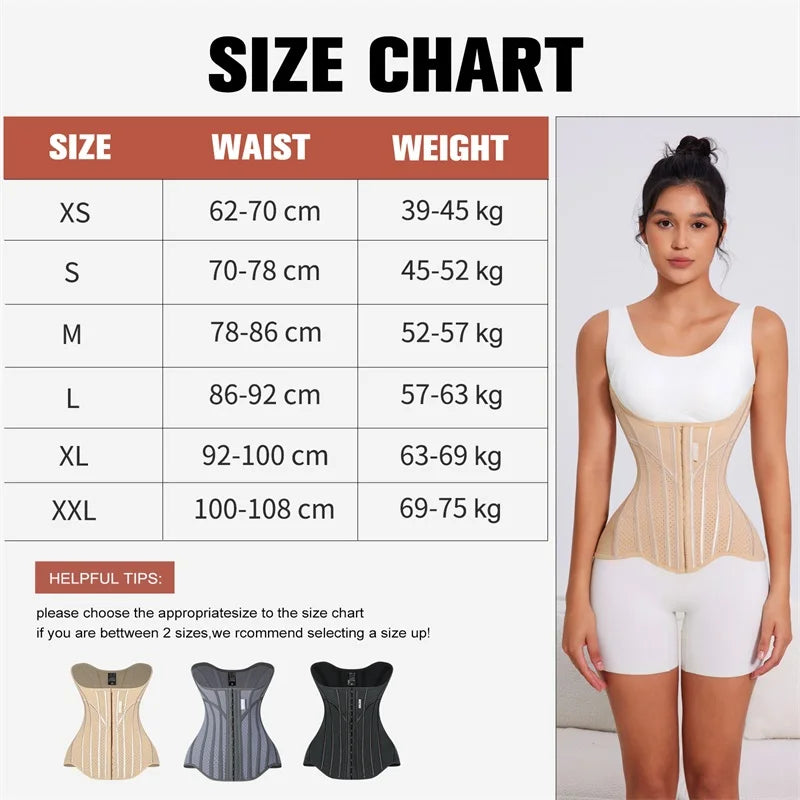 MISTHIN U-shaped Waist Trainer Corset Women Shapers Lifted Waist Trainer Steel Bone Slimming Breathable Mesh Women's Shapewear