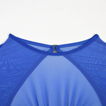 Diccvicc Long Sleeve Lingerie Sexy Sheer Mesh Porn Top Crotchless Skirt Naked Bandage Women Underwear Uncensored Erotic Costume