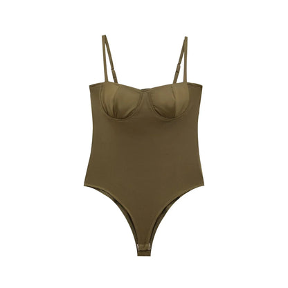 DEEABAE Spicy Girl with Chest Cushion Camisole Jumpsuit Women's New Style Of Sexy Tight Fitting Crotch TopTtrendy