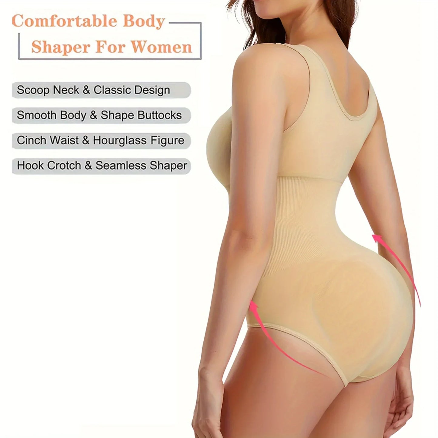 1pc Seamless Bodysuit for Women - Waist & Tummy Control, Full Body Shaper, Sleeveless Tank Top Jumpsuit, Body Shaping Bodysuit|